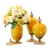 SOGA 3x Ceramic Oval Flower Vase with White Flower Set Yellow