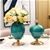 SOGA 3x Ceramic Oval Flower Vase with White Flower Set Yellow