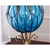 SOGA 85cm Blue Glass Floor Vase with Tall Metal Flower Stand