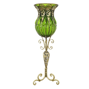 SOGA 85cm Green Glass Floor Vase with Ta
