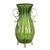 SOGA 50cm Green Glass Oval Floor Vase with Metal Flower Stand