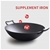 SOGA 36CM Commercial Cast Iron Wok Fry Pan with Wooden Lid Non-Stick FryPan