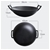 SOGA 36CM Commercial Cast Iron Wok Fry Pan with Wooden Lid Non-Stick FryPan