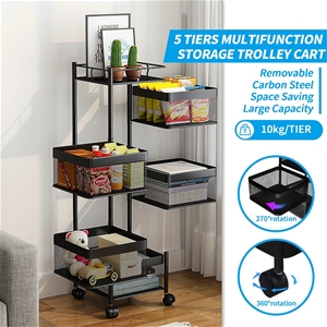 5 Tier Kitchen Trolley Cart Storage Rack