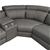 6 Seater Real Leather sofa Grey Lounge Set Couch with Adjustable Headrest