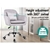 Velvet Office Chair Computer Swivel Armchair Work Adult Kids Grey ALFORDSON