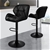 Bar Stools 2x Willa Kitchen Gas Lift Swivel Chair Leather BLACK ALFORDSON