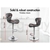Bar Stools 2x Luna Kitchen Swivel Chair Leather Gas Lift GREY ALFORDSON