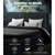 Artiss Double Size Fabric Bed Frame Headboard with Drawers - Charcoal
