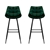 Artiss Kitchen Bar Stools Velvet Counter Chairs Metal Barstools Green