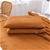 Natural Home Vintage Washed Hemp Linen Quilt Cover Set Rust Queen Bed