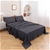 Natural Home Vintage Washed Hemp Linen Sheet Set Charcoal Queen Bed