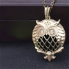 Stunning Aroma Perfume Owl Pendant Necklace - Black