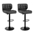 Artiss 2x Kitchen Bar Stools Gas Lift Chairs Swivel Leather Black Grey