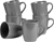 COOPER & CO Mari Mug Set of 6, 400ml Capacity, Colour Charcoal.
