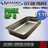 Unused 1/1 Gastronorm Trays 100mm - 6 Pack