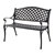 Gardeon Garden Bench Outdoor Seat Chair Cast Aluminium Park Black