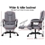 Massage Office Chair Grey Fabric Footrest Gaming Racing Seat ALFORDSON