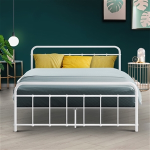 Artiss LEO Metal Bed Frame - Double (Whi