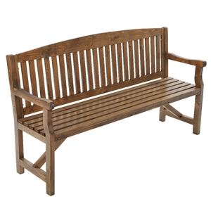 Garden Bench Chair 3 Seater Natural Wood