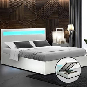 Artiss LED Bed Frame Double Size Gas Lif