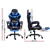 Artiss Office Chair Leather Gaming Footrest Study Work Blue