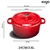 SOGA Cast Iron Enamel 24cm Porcelain Stew pot Casserole Stew & Lid 3.6L Red