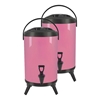SOGA 2X 8L Stainless Steel Insulated Milk Tea Hot and Cold Dispenser Pink