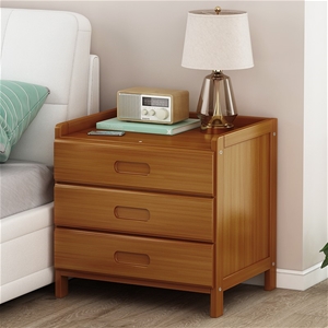 Bamboo Bedside Table Nightstand Storage 