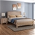 3 Pcs Bedroom Suite in Veneered Acacia Timber Slat Queen Oak Bed, Table
