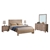 4 Pcs Bedroom Suite in Acacia Timber Slat King Oak Bed, Table & Dresser