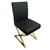 2X Dining Chair Stainless Gold Frame & Seat Black PU Leather