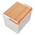 Vibes Portable Cooler Box with Bamboo Lid White & Peach 36x27.5x26cm