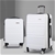 Wanderlite 2pc Luggage Trolley Set Suitcase Travel TSA Hard Case White