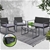 Gardeon 4 PCS Outdoor Dining Set Lounge Setting Patio Wicker w/ Cover