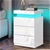 Bedside Table RGB LED Nightstand 3 Drawers High Gloss White ALFORDSON