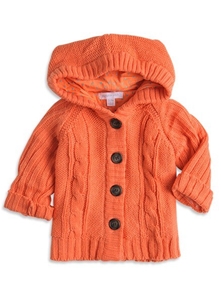 Pumpkin Patch Girl's Lined Hooded Cable 