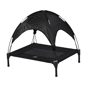 Charlies Elevated Pet Bed With Tent Blac