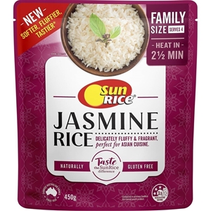 12 x SUN RICE Jasmine Rice, 450g.