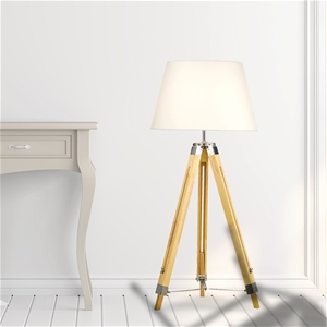 Modern Floor Lamp Wood Tripod Home Bedro