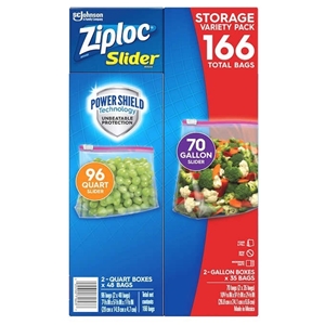 ZIPLOC 166pk Variety Pack Slider Storage