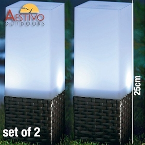2 x Aestivo Outdoors 25cm Solar Rectangu