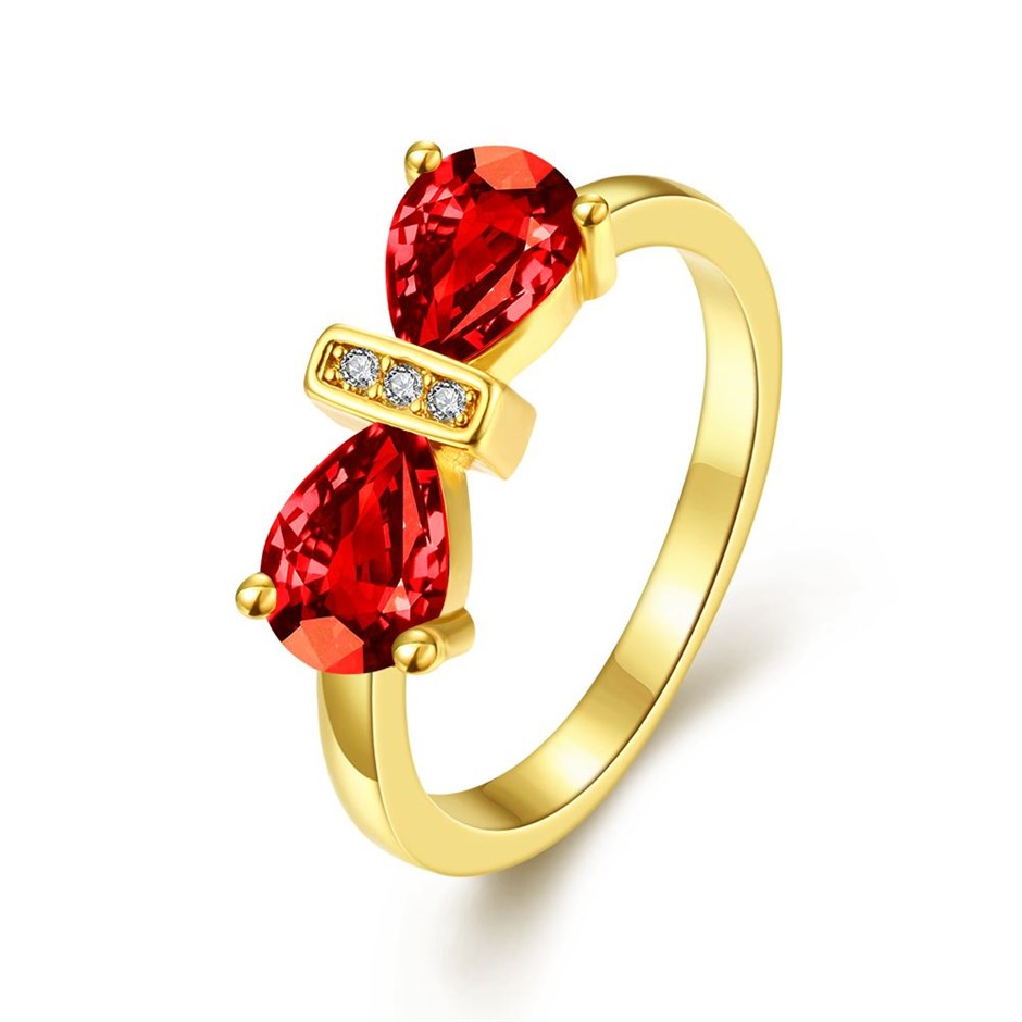 Elegant 18k Yellow Gold Vermeil Ruby 1.00 carat Ring Size 7 Auction ...