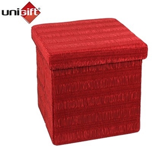 UniGift Folding Storage Ottoman: Red