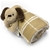 3 x LITTLE MIRACLES Charming & Sweet Knit Blanket & Rattle, Brown/White Dog