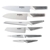 GLOBAL Millennium 6pc Chef's Knife Collection w/ Knife Block. N.B: damaged