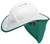 100 x SNAP BRIM Rigid Hard Hat Sunshades with Cotton Drill Neck Flap, White