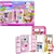 BARBIE Dollhouse with 2 Levels & 4 Play Areas, Multicoloured.