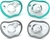 NANOBEBE Flexy Pacifiers 0-3 Months Teal/Gray 4-Pack. NB: Slightly damaged