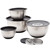 MIU Set of 4 Stainless Steel Mixing Bowls w/ Graters. N.B: Damaged packagin